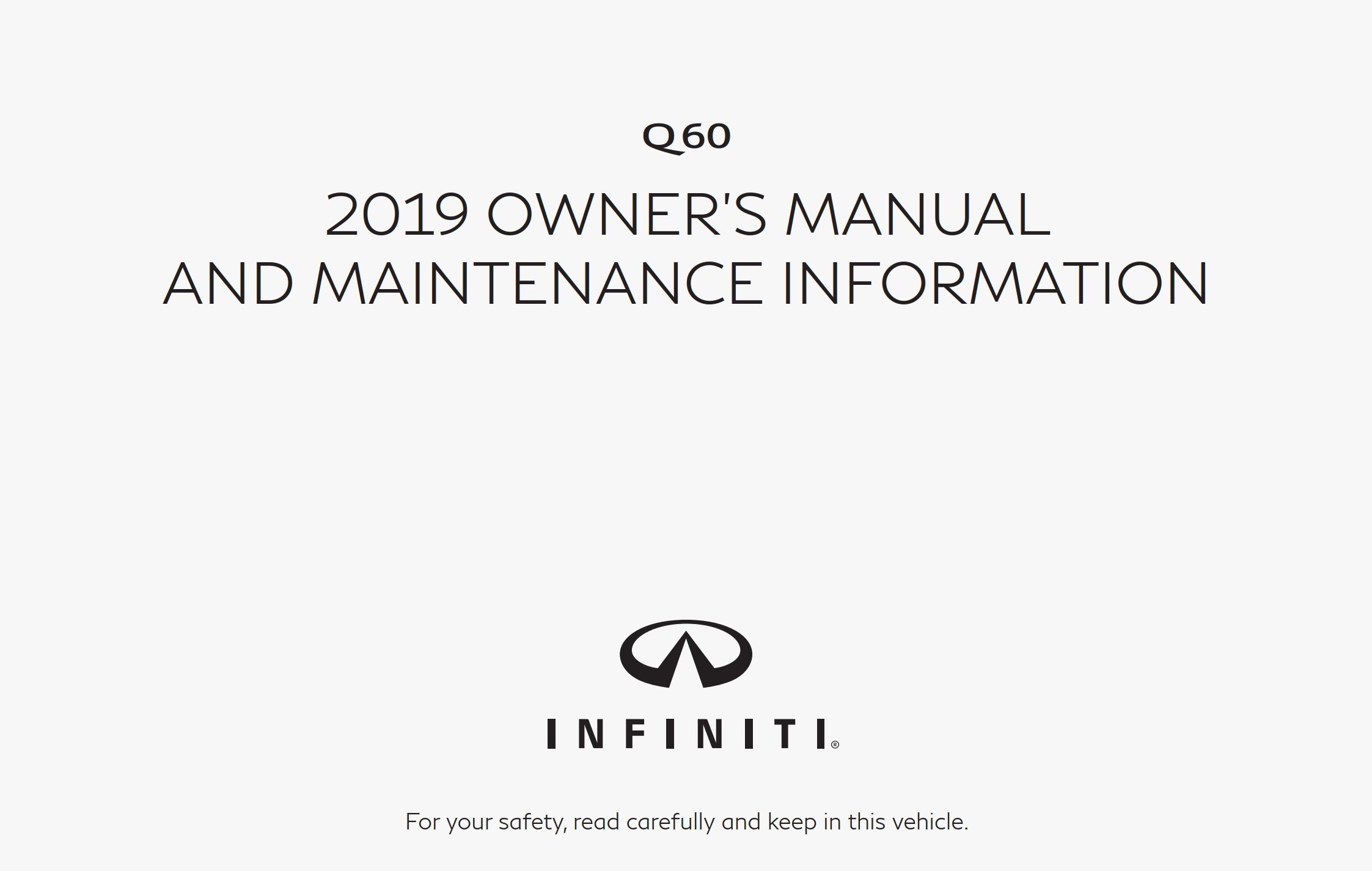 2019 infiniti q60 owner's manual