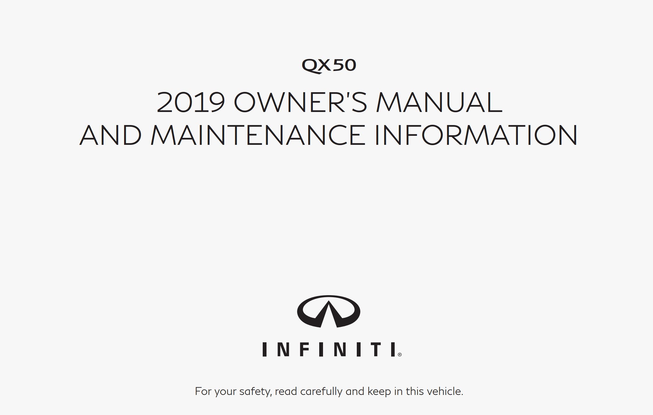 2019 infiniti qx50 owner's manual