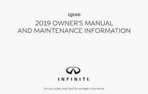 2019 infiniti qx60 owner's manual