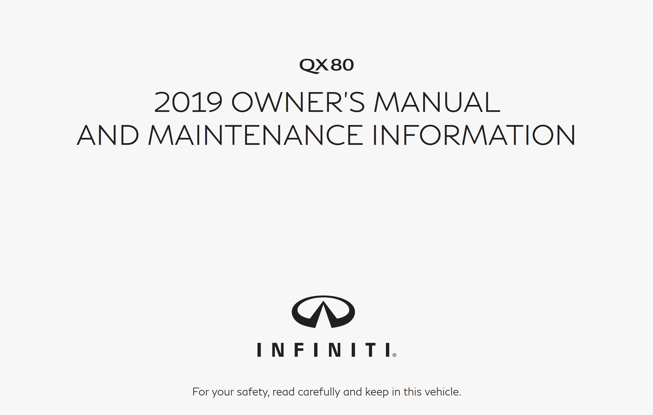 2019 infiniti qx80 owner's manual