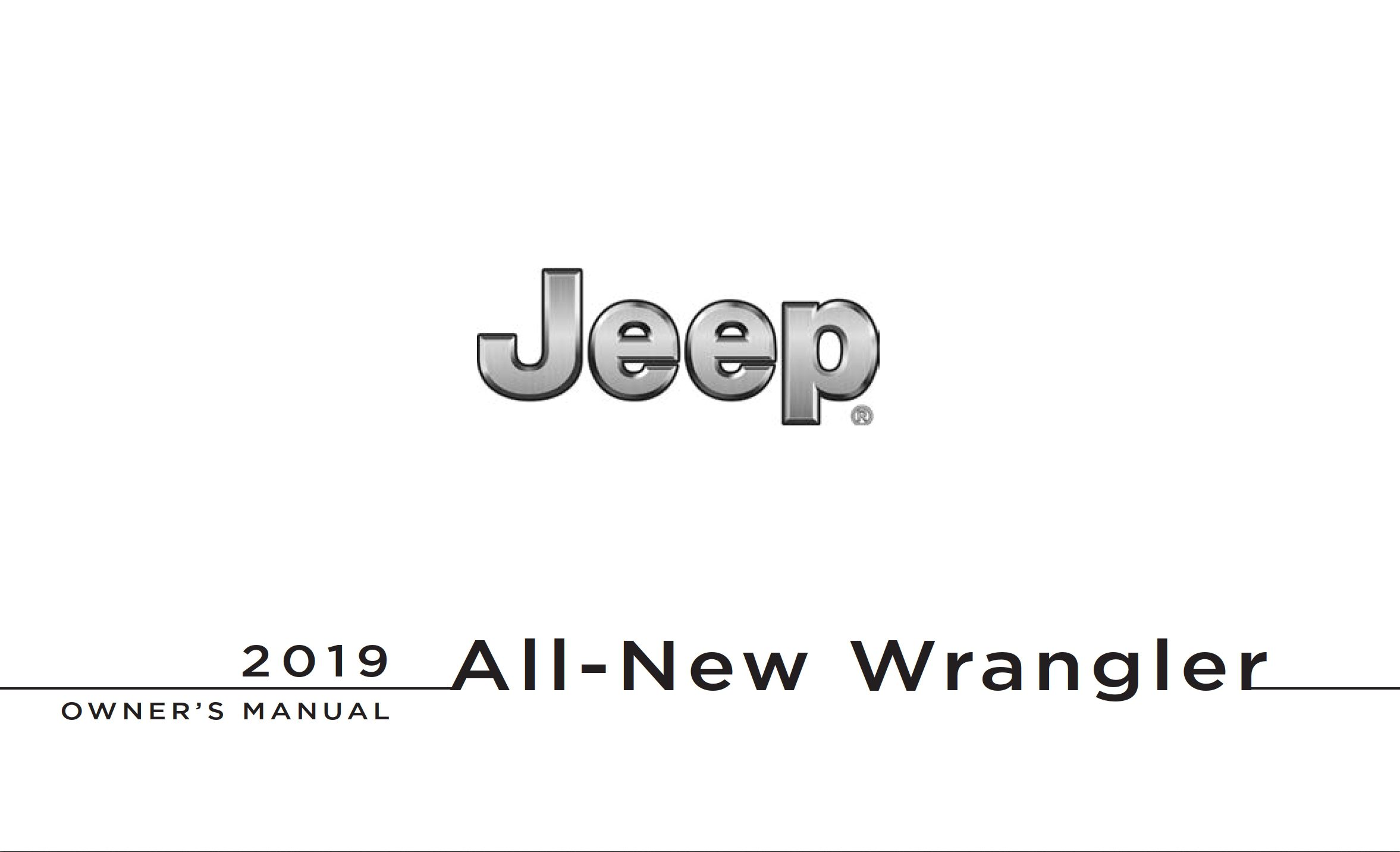 2019 jeep wrangler unlimited owner's manual