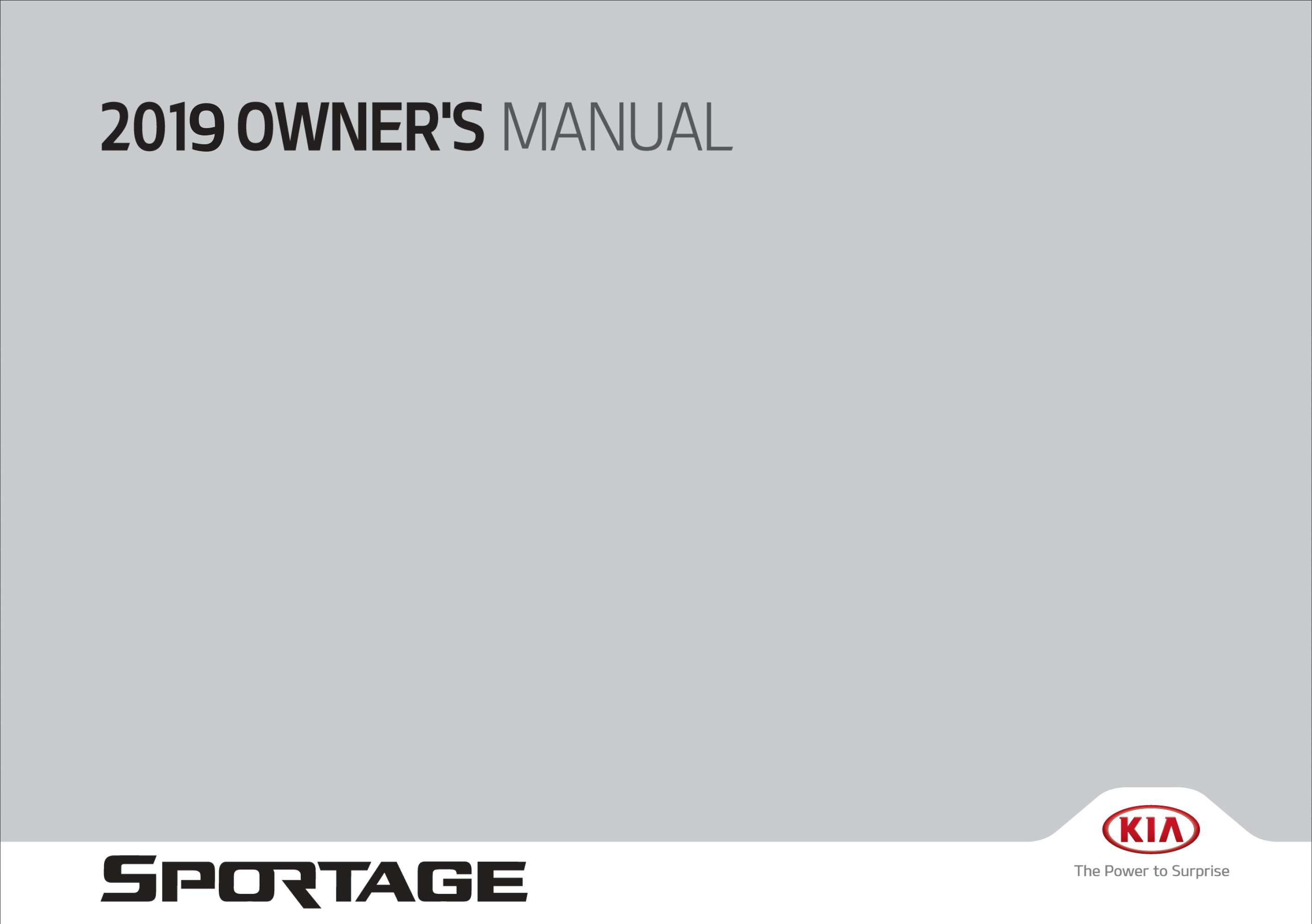 2019 kia sportage owner manual