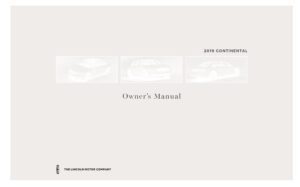 2019 lincoln continental owner's manual