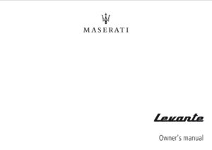 2019 maserati levante owner's manual