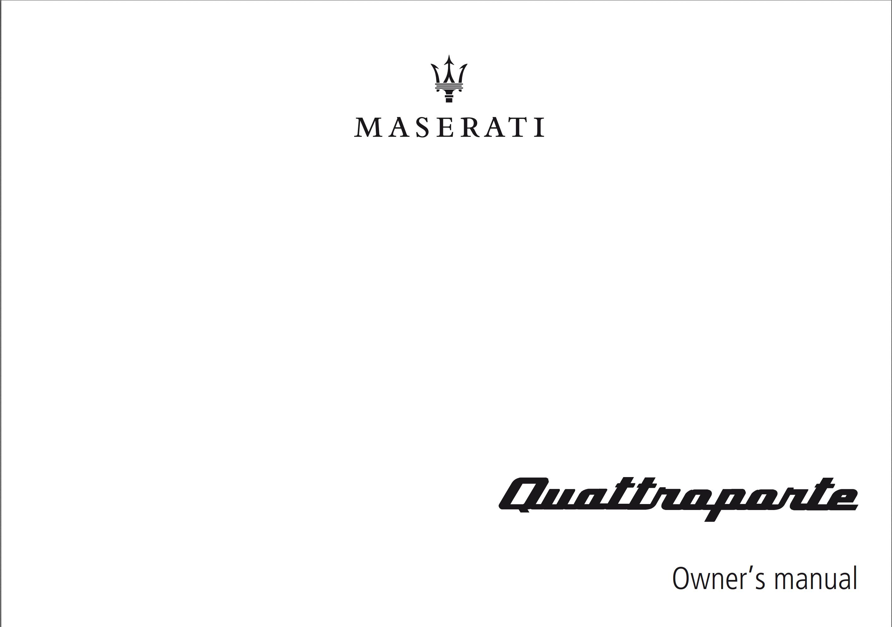 2019 maserati quattroporte owner's manual