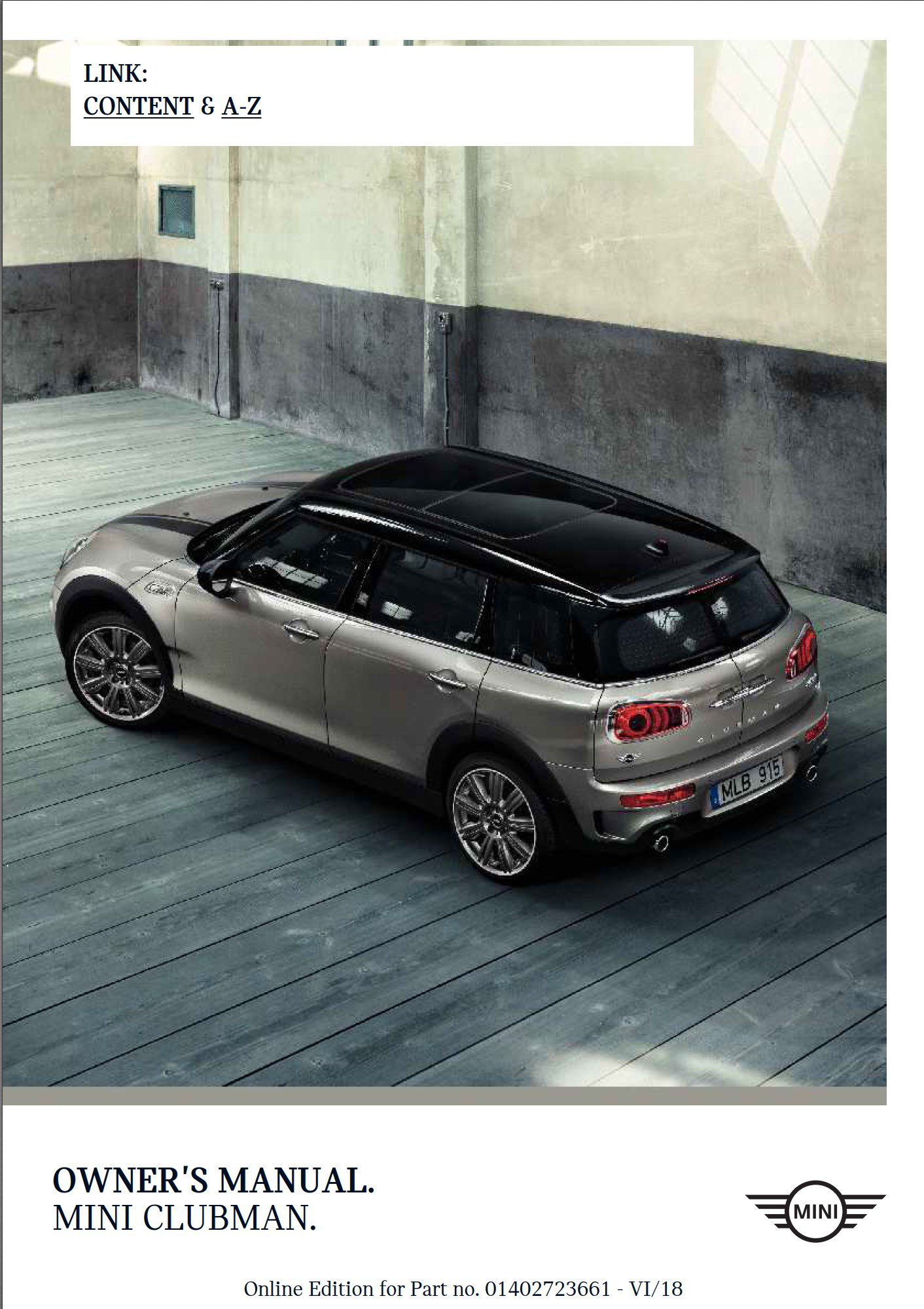 2019 mini clubman owner's manual