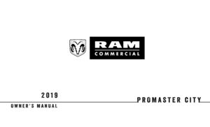 2019 ram promaster city owner's manual