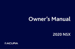 2020 acura nsx owner's manual