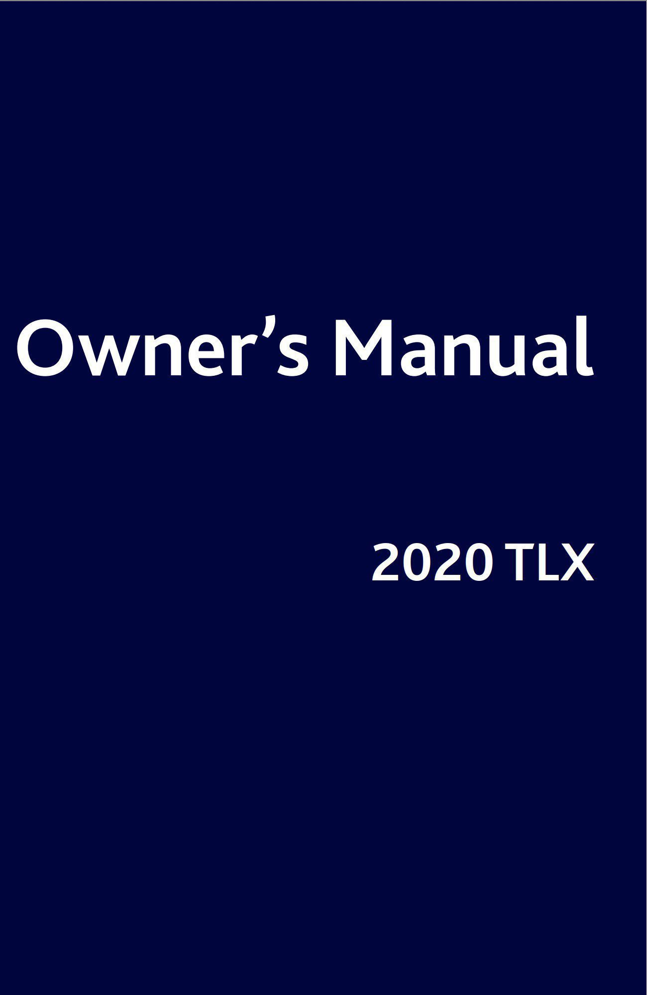 2020 acura tlx owner's manual