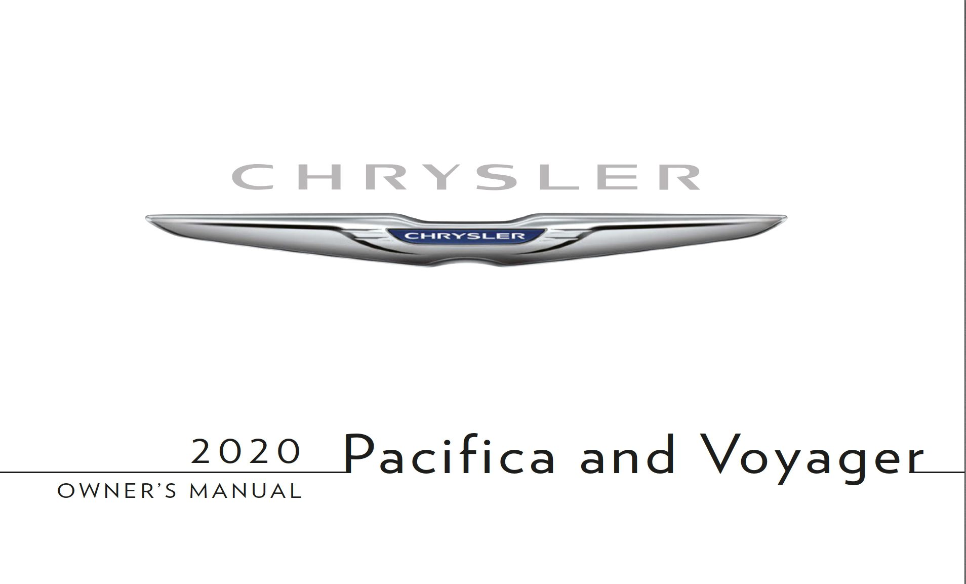 2020 chrysler pacifica hybrid owner's manual