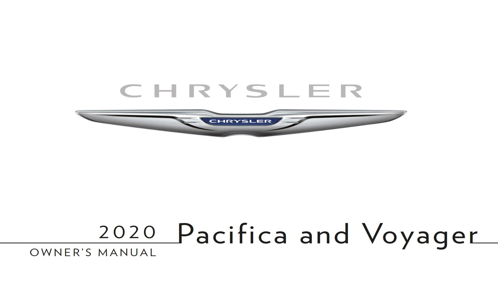 2020 chrysler pacifica owner's manual