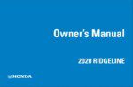 2020 honda ridgeline owner's manual