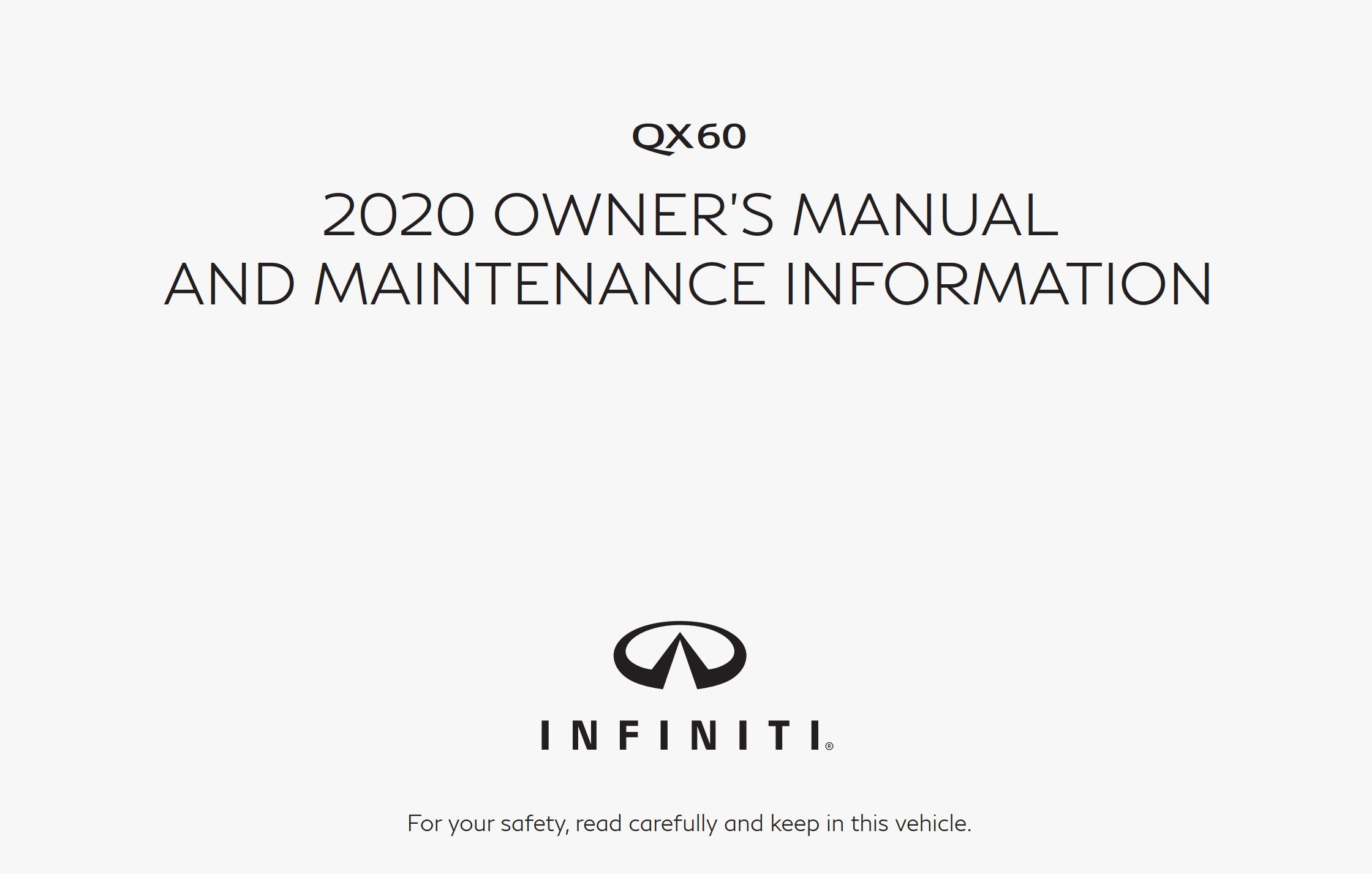 2020 infiniti qx60 owner's manual