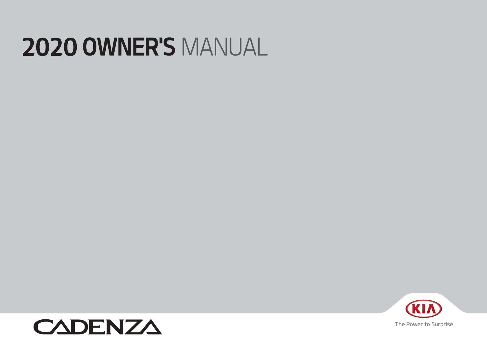 2020 kia cadenza owner manual