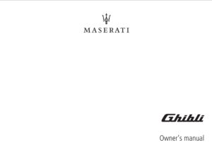 2020 maserati ghibli owner's manual