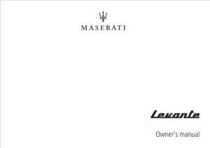 2020 maserati levante owner's manual