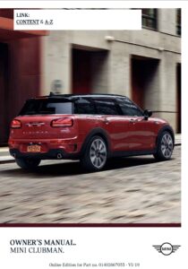 2020 mini clubman owner's manual