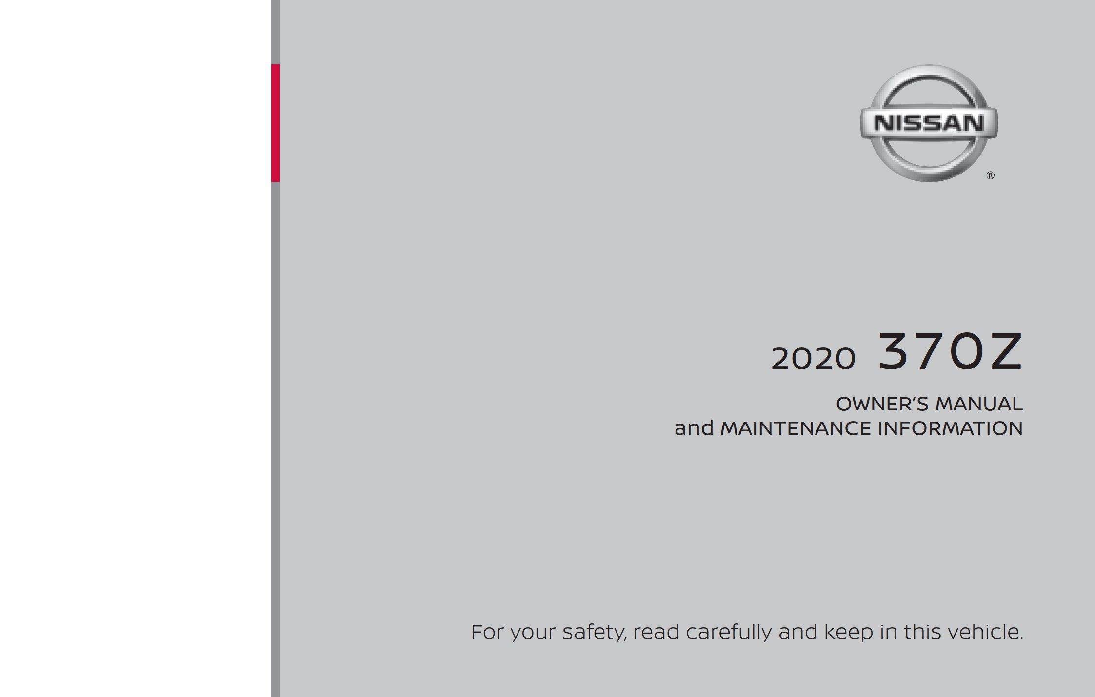 2020 nissan 370z owner's manual