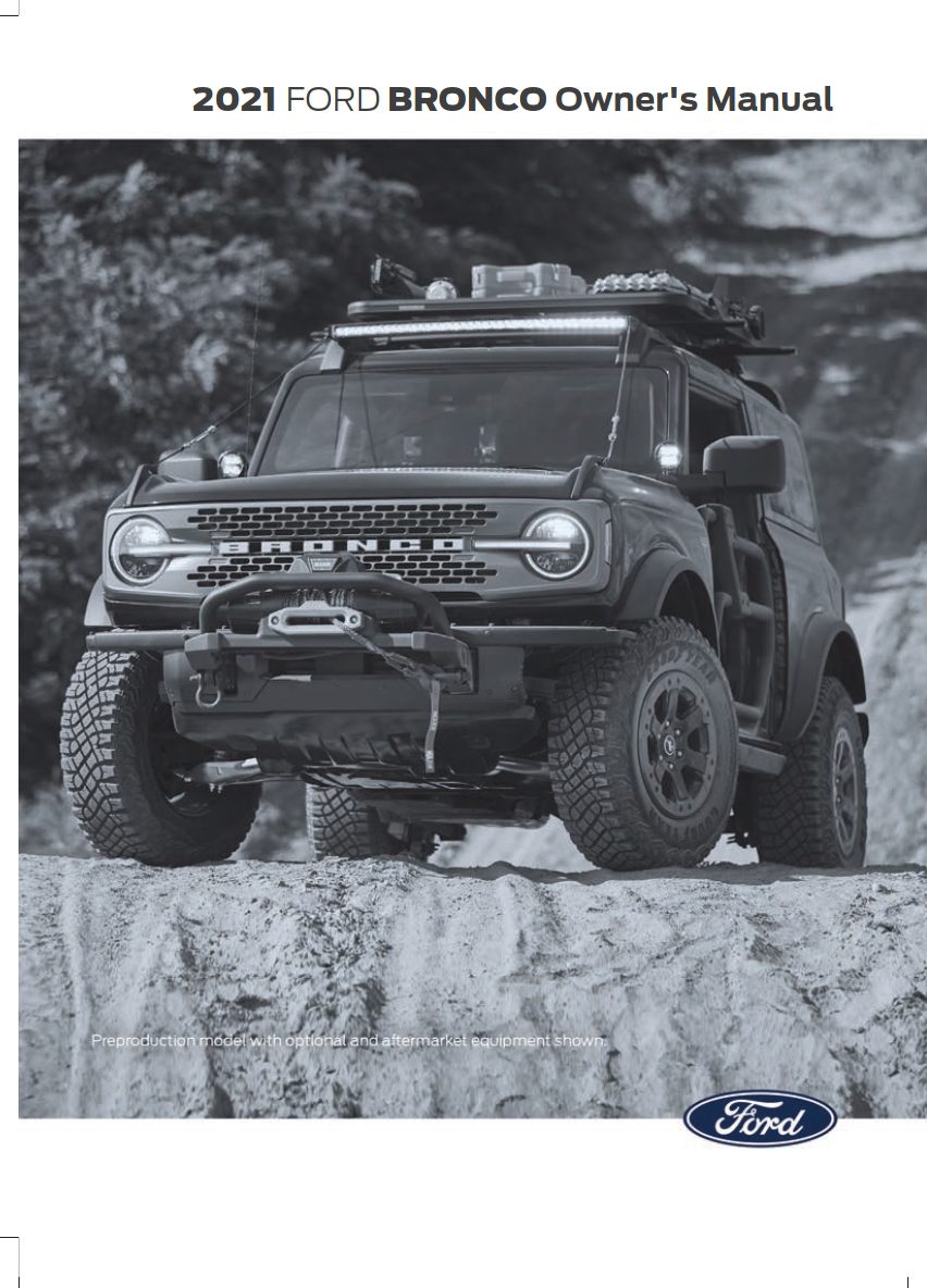 2021 ford bronco owner's manual