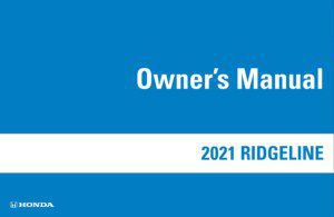 2021 honda ridgeline owner's manual