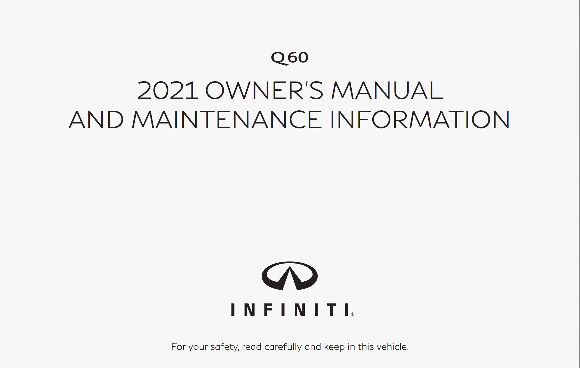 2021 infiniti q60 owner's manual