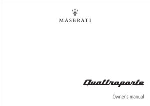 2021 maserati quattroporte owner's manual