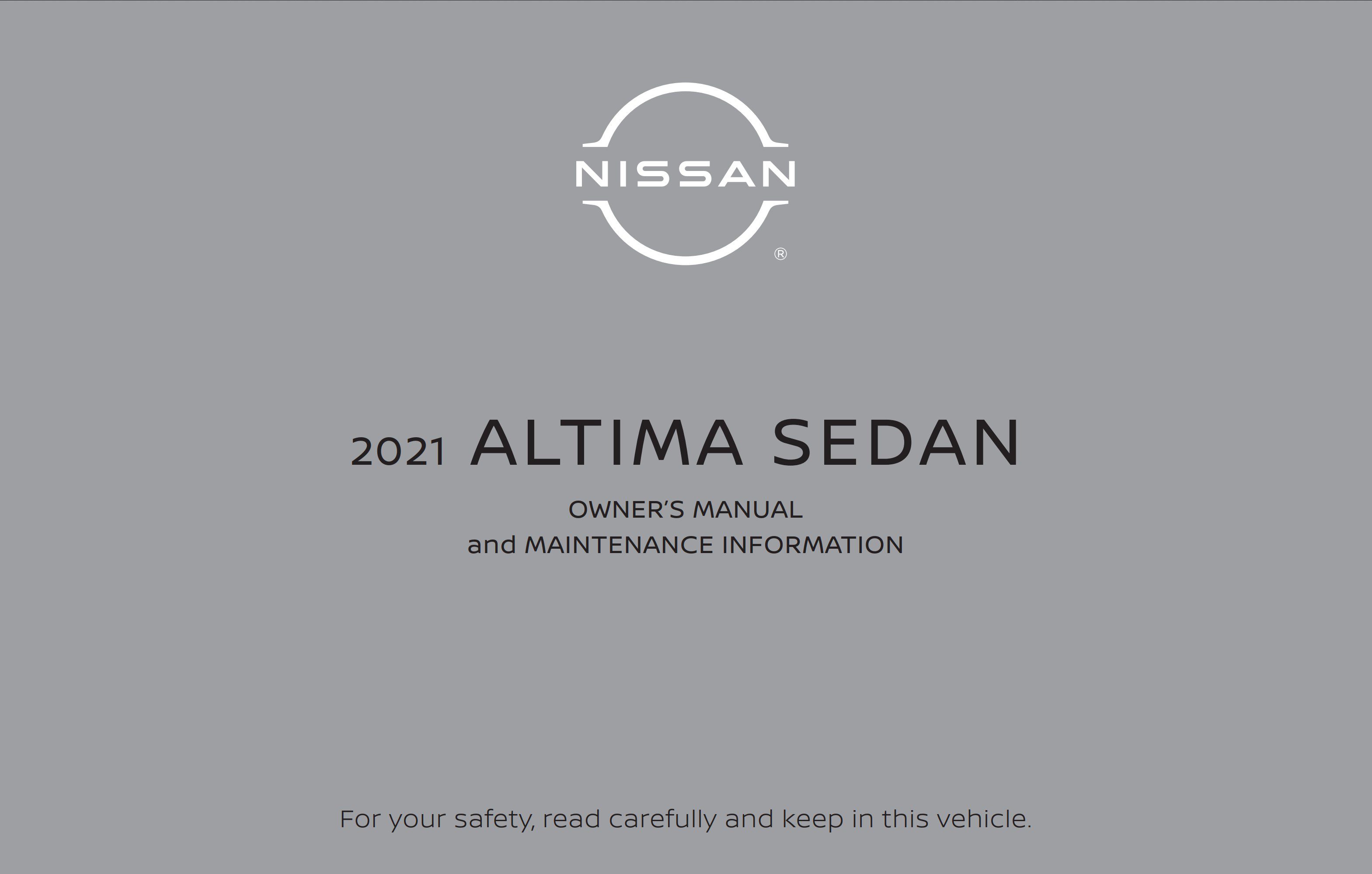 2021 nissan altima sedan owner's manual