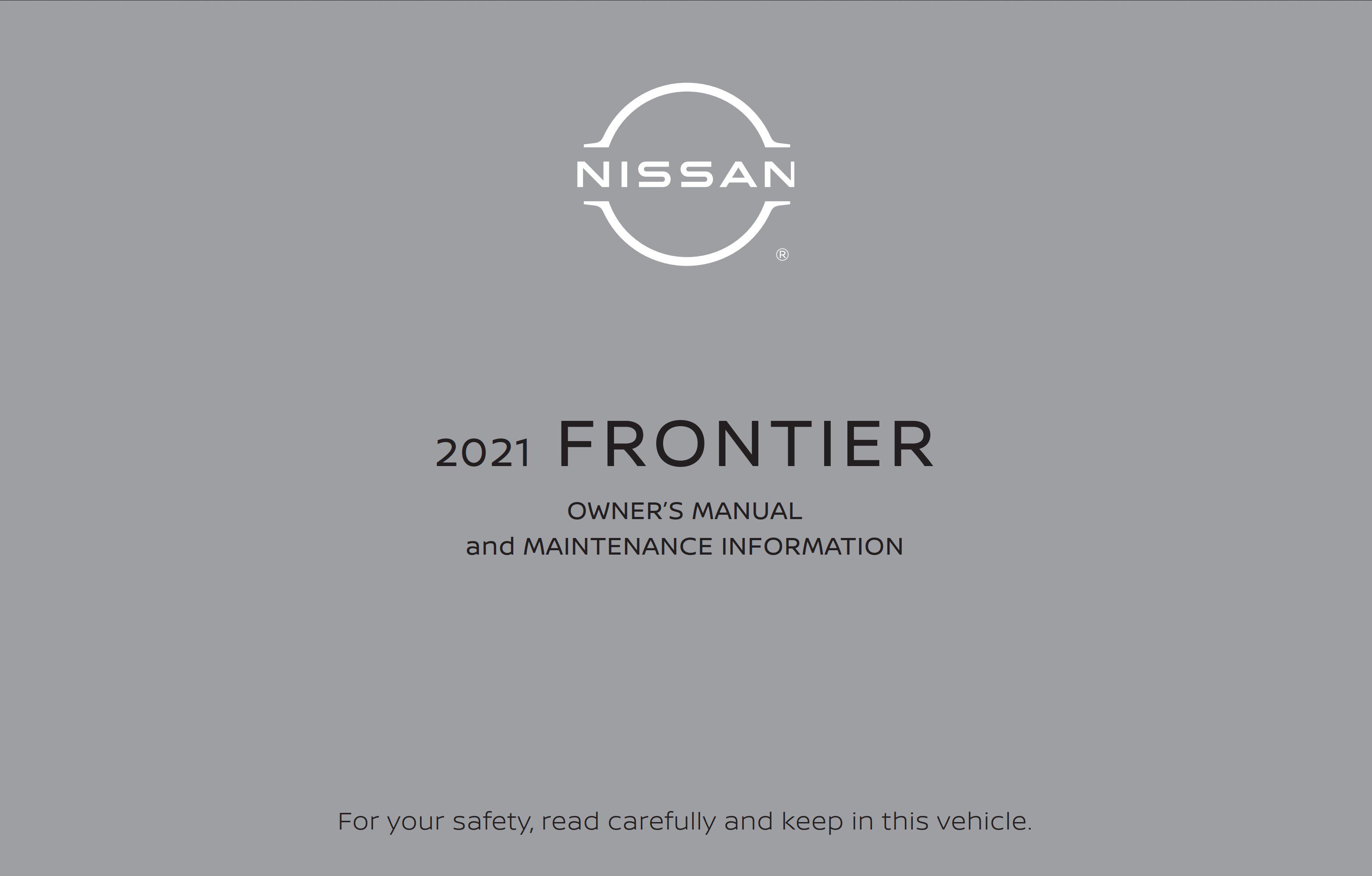 2021 nissan frontier owner's manual