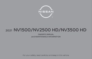 2021 nissan nv cargo van owner's manual