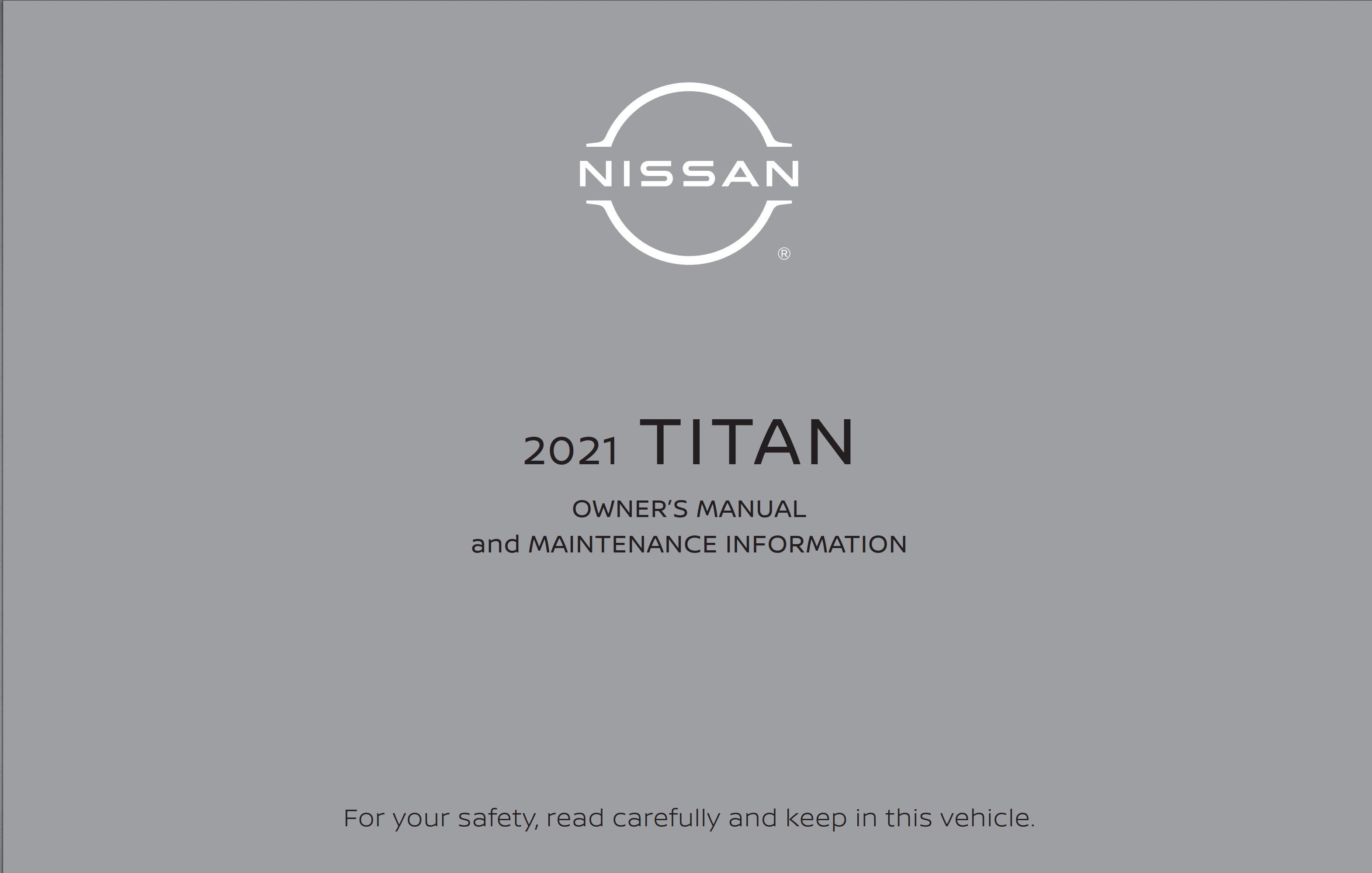 2021 nissan titan owner's manual