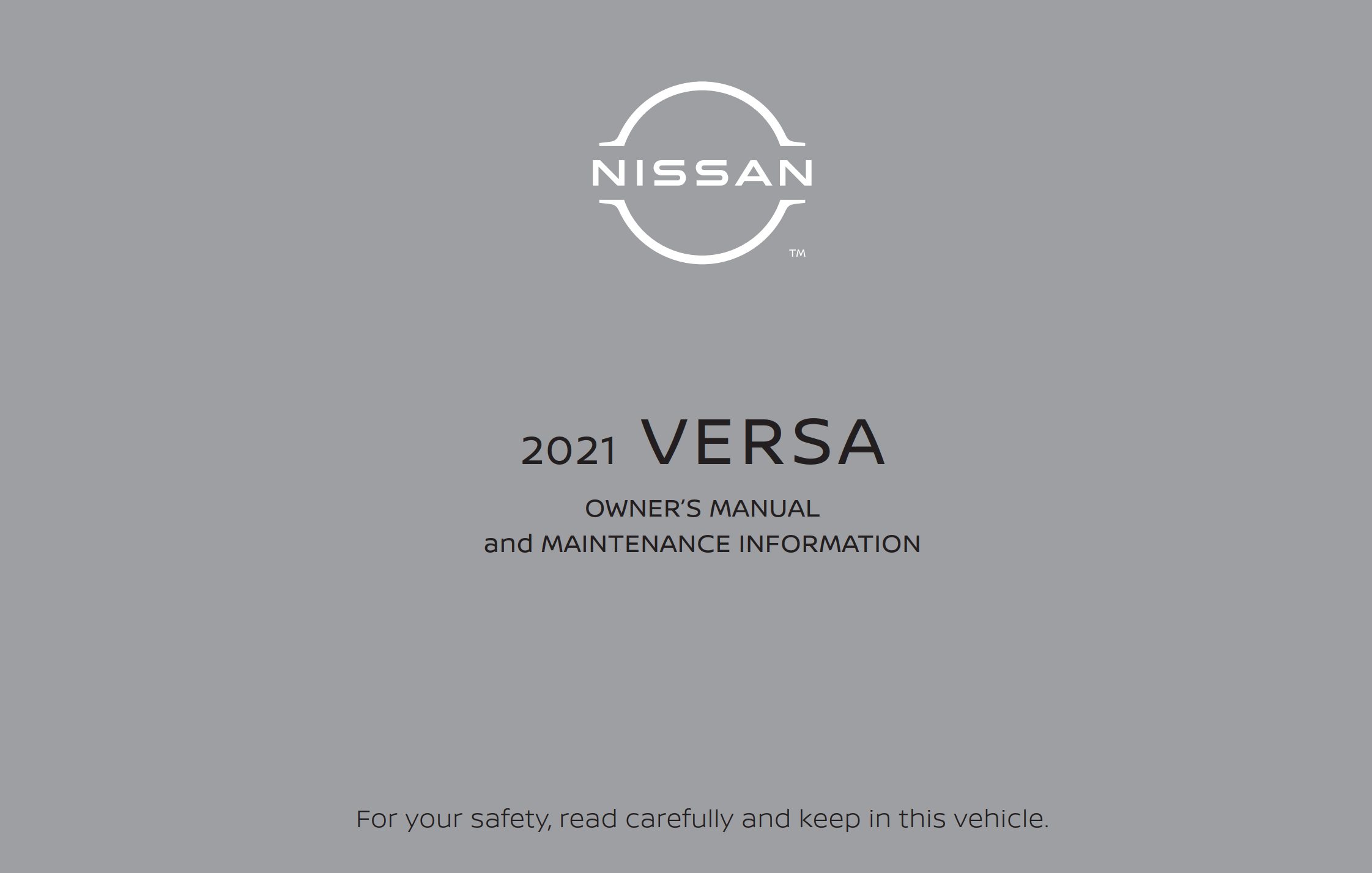 2021 nissan versa owner's manual