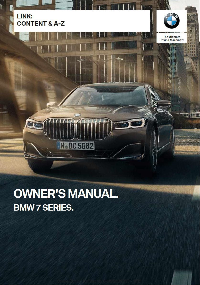 2022 bmw 7 series owner's manual