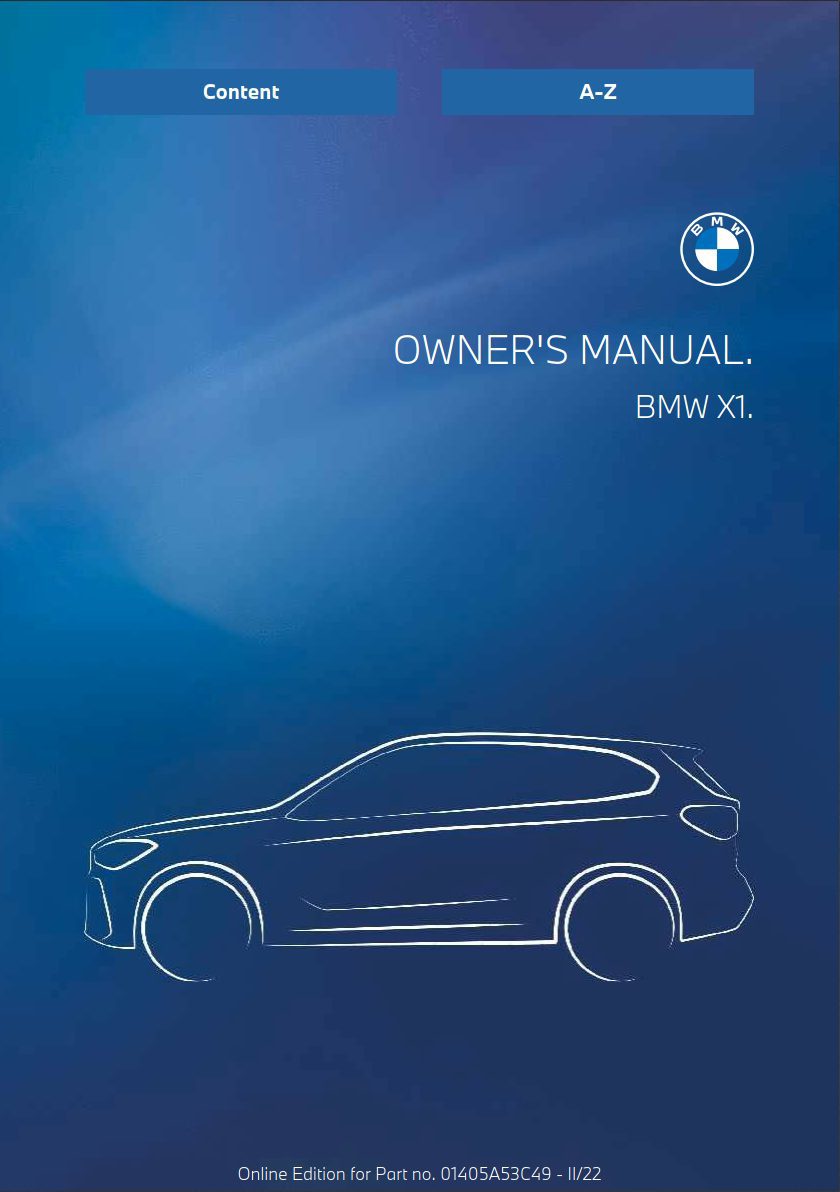 2022 bmw x1 owner's manual