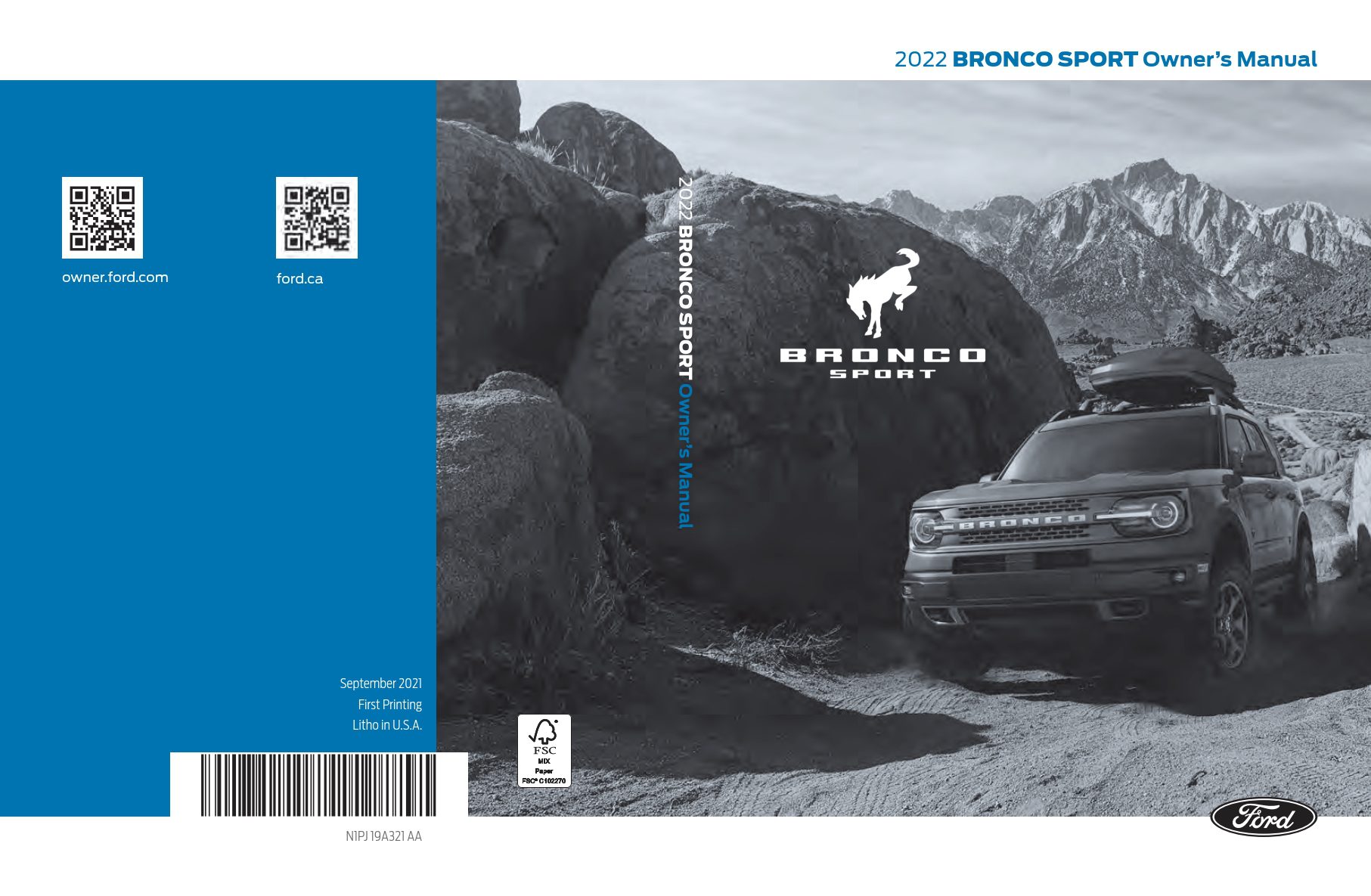 2022 ford bronco sport owner's manual