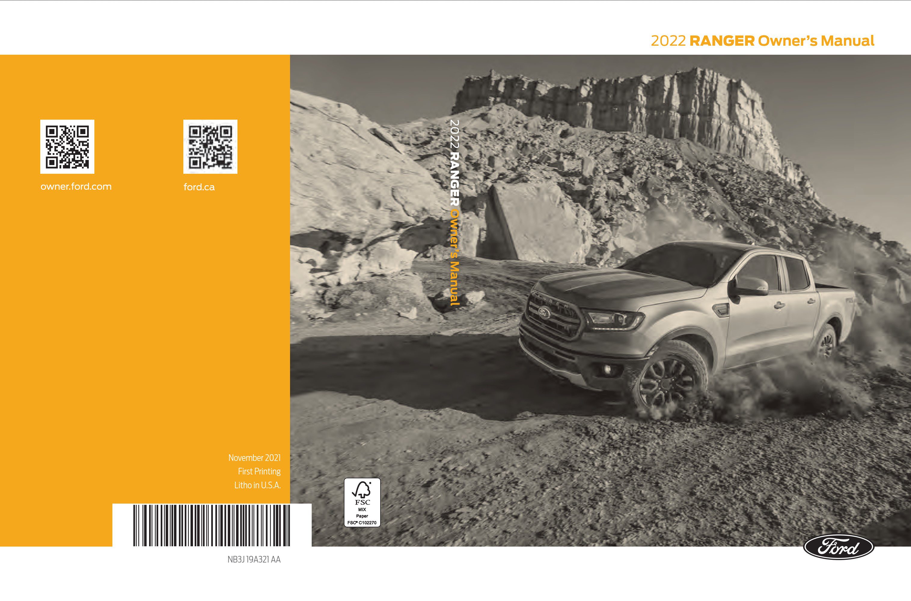 2022 ford ranger owner's manual