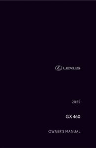 2022 lexus gx460 owner's manual