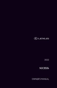 2022 lexus nx 300h owner's manual