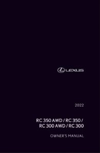 2022 lexus rc300 owner's manual