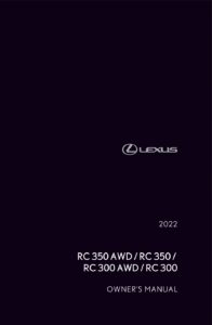 2022 lexus rc350 owner's manual