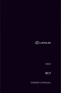 2022 lexus rcf owner's manual