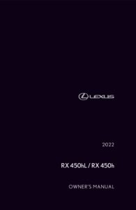 2022 lexus rx 450h owner's manual