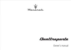 2022 maserati quattroporte owner's manual