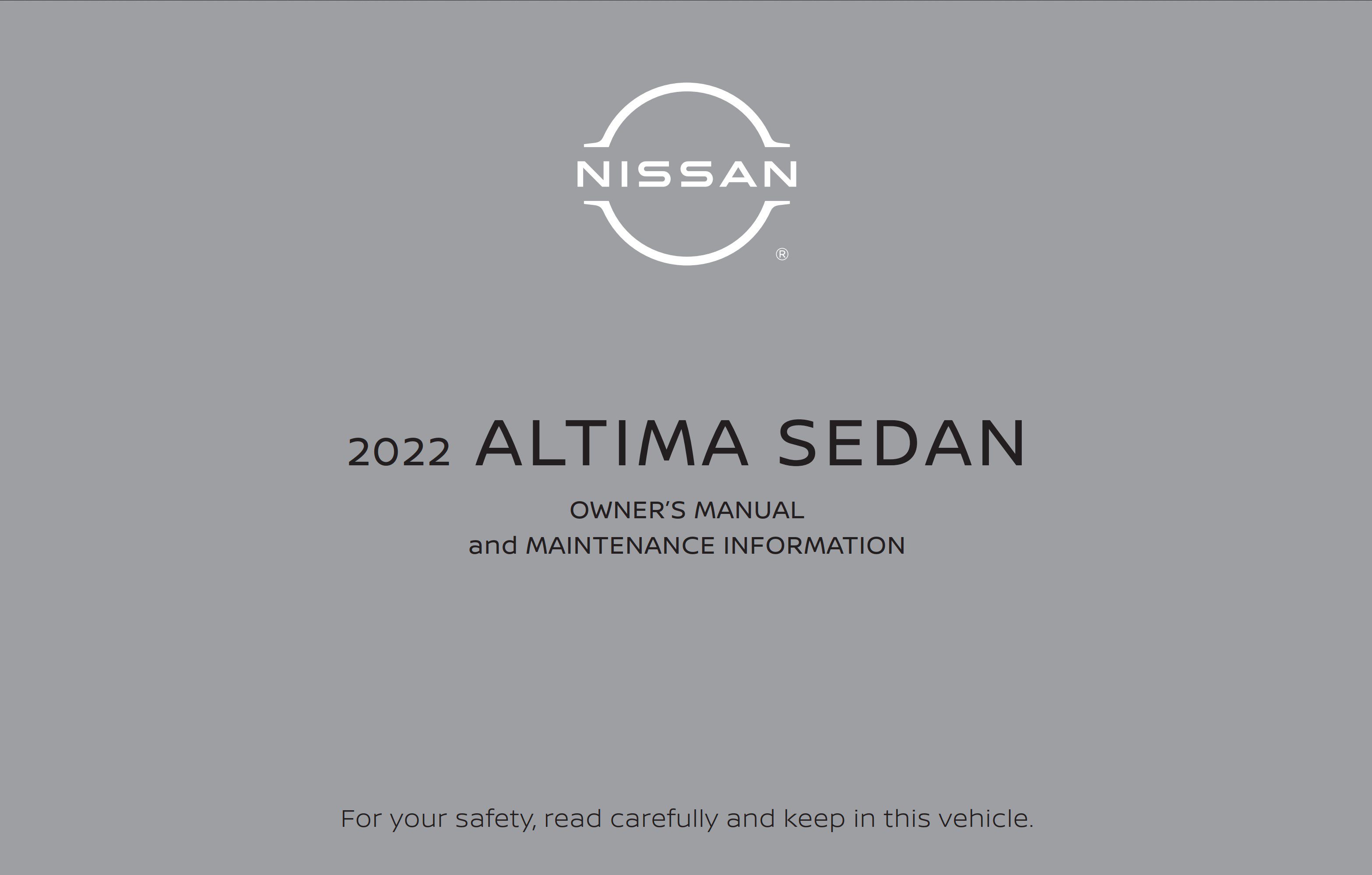 2022 nissan altima sedan owner's manual