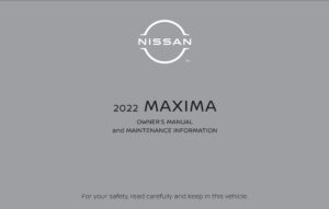 2022 nissan maxima owner's manual