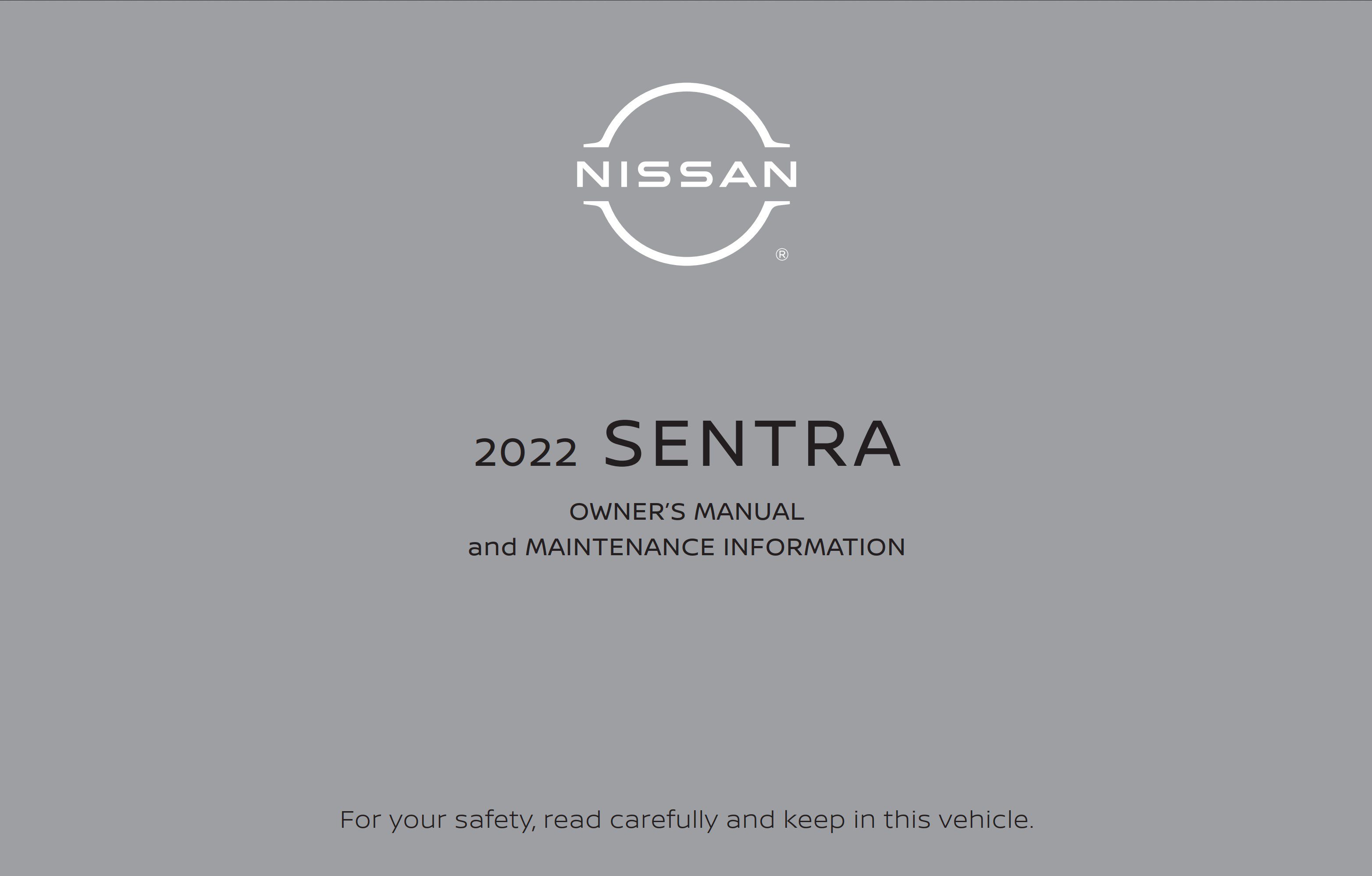 2022 nissan sentra owner's manual