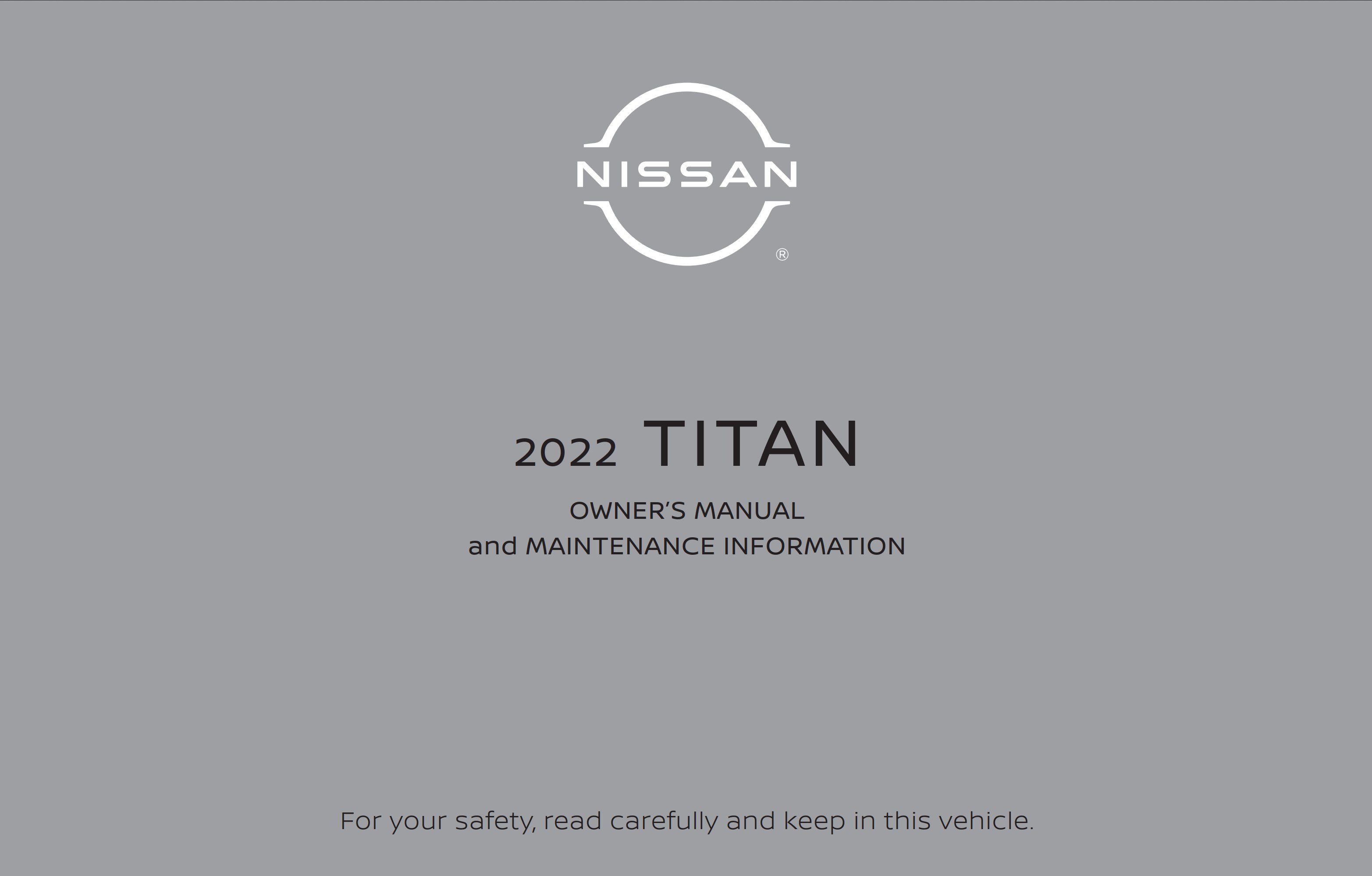 2022 nissan titan owner's manual