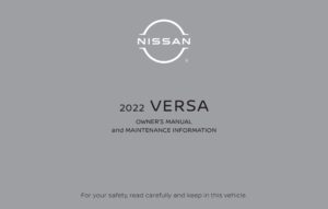 2022 nissan versa owner's manual