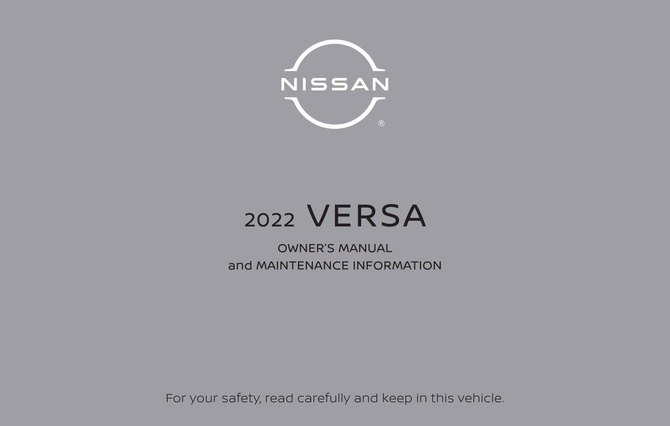 2022 nissan versa owner's manual