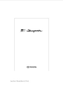 2022 toyota supra owner's manual