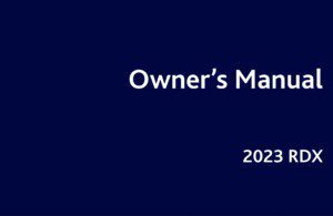 2023 acura rdx owner's manual